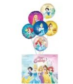 MPS MY PARTY SUPPLIERS Set of 6 Princess Round Balloons with Back drop, Princess Balloons, Princess theme foil Balloon Birthday and princess theme party, fairy theme balloons - Image 6