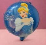MPS MY PARTY SUPPLIERS Set of 6 Princess Round Balloons with Back drop, Princess Balloons, Princess theme foil Balloon Birthday and princess theme party, fairy theme balloons - Image 7