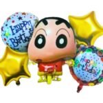 MPS MY PARTY SUPPLIERS® Set of 5 Shin-chan Cartoon character foil balloons, cartoon balloons for kids birthday decoration, balloon cartoon decoration