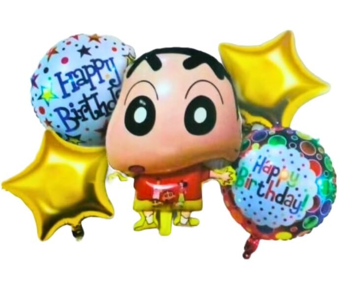 MPS MY PARTY SUPPLIERS® Set of 5 Shin-chan Cartoon character foil balloons, cartoon balloons for kids birthday decoration, balloon cartoon decoration - Image 1