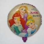 MPS MY PARTY SUPPLIERS Set of 6 Princess Round Balloons with Back drop, Princess Balloons, Princess theme foil Balloon Birthday and princess theme party, fairy theme balloons - Image 3