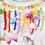MPS My Party Suppliers Unicorn Tutti Frutti Party Decorations Supplies Balloon Garland Kit Fruit Balloons Happy Birthday Banner for Birthday Baby Shower Decorations/Fruit Theme Balloons/Unicorn Theme Balloon