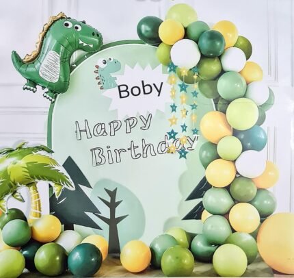 MPS My Party Suppliers 85 Pcs Dinosaur Birthday Photo Balloons Set / DIY Animal them Birthday Decoration Kit / Dinosaur Balloon for Party Decoration / Jungle theme Decoration Kit