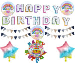 MPS MY PARTY SUPPLIERS 1pc birthday decoration combo set, happy birthday banner with balloons, birthday balloon decoration set, birthday decorative items for home (combo 1)