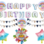 MPS MY PARTY SUPPLIERS 1pc birthday decoration combo set, happy birthday banner with balloons, birthday balloon decoration set, birthday decorative items for home (combo 1)