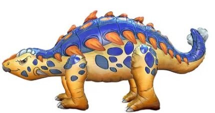 MPS My Party Suppliers 1pc 39.4*17.7*14.6inch Self standing Dinosaur foil balloon, Dinosaur Balloons, cute animal balloons, jungle theme, blue golden balloons, Dinosaur shape balloons, animal theme