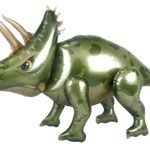 MPS My Party Suppliers 1pc 39.4*17.7*14.6inch Self standing Dinosaur foil balloon, Dinosaur Balloons, cute animal balloons, jungle theme, blue golden balloons, Dinosaur shape balloons, animal theme