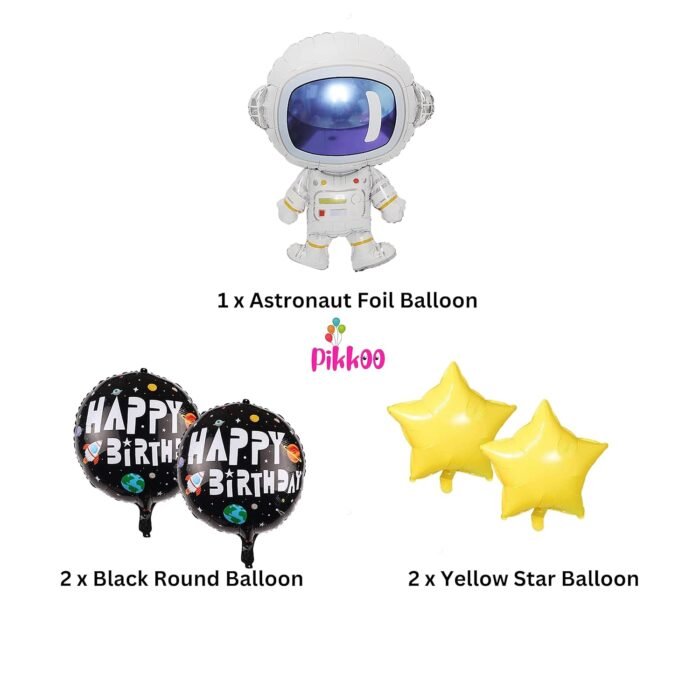 MPS MY PARTY SUPPLIERS® Set of 5 Rocket theme birthday Foil Balloons, Space Theme Birthday Decoration, Galaxy Astronaut Theme Decor, space theme foil balloon rocket, Balloons for birthday - Image 3