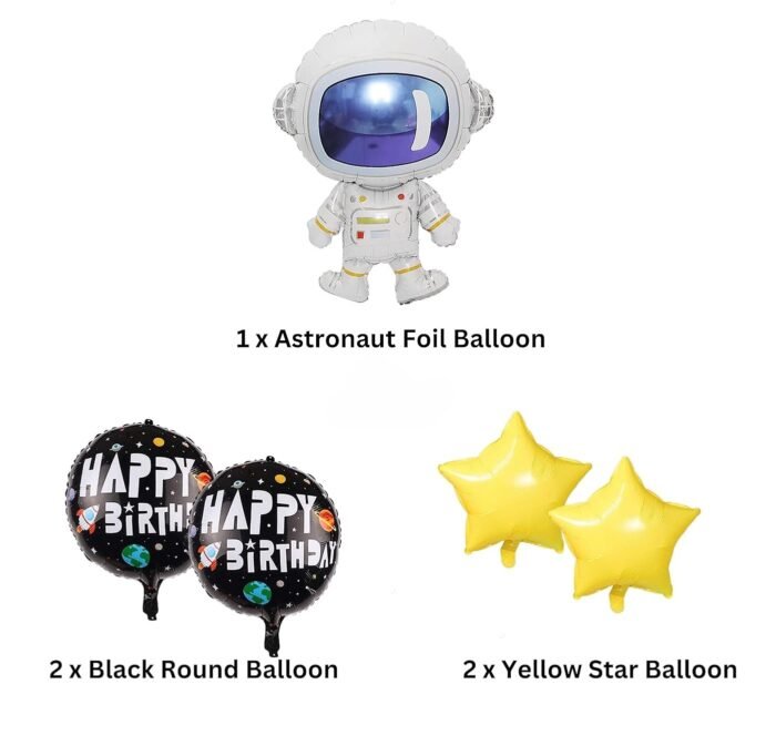 MPS MY PARTY SUPPLIERS® Set of 5 Rocket theme birthday Foil Balloons, Space Theme Birthday Decoration, Galaxy Astronaut Theme Decor, space theme foil balloon rocket, Balloons for birthday - Image 4
