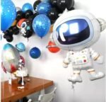MPS MY PARTY SUPPLIERS® Set of 5 Rocket theme birthday Foil Balloons, Space Theme Birthday Decoration, Galaxy Astronaut Theme Decor, space theme foil balloon rocket, Balloons for birthday - Image 5