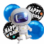 MPS MY PARTY SUPPLIERS®Set of 5 Rocket theme birthday Foil Balloons, Space Theme Birthday Decoration, Galaxy Astronaut Theme Decor, space theme foil balloon rocket, Balloons for birthday