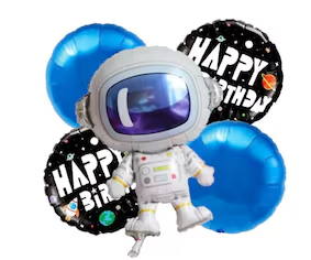 MPS MY PARTY SUPPLIERS®Set of 5 Rocket theme birthday Foil Balloons, Space Theme Birthday Decoration, Galaxy Astronaut Theme Decor, space theme foil balloon rocket, Balloons for birthday