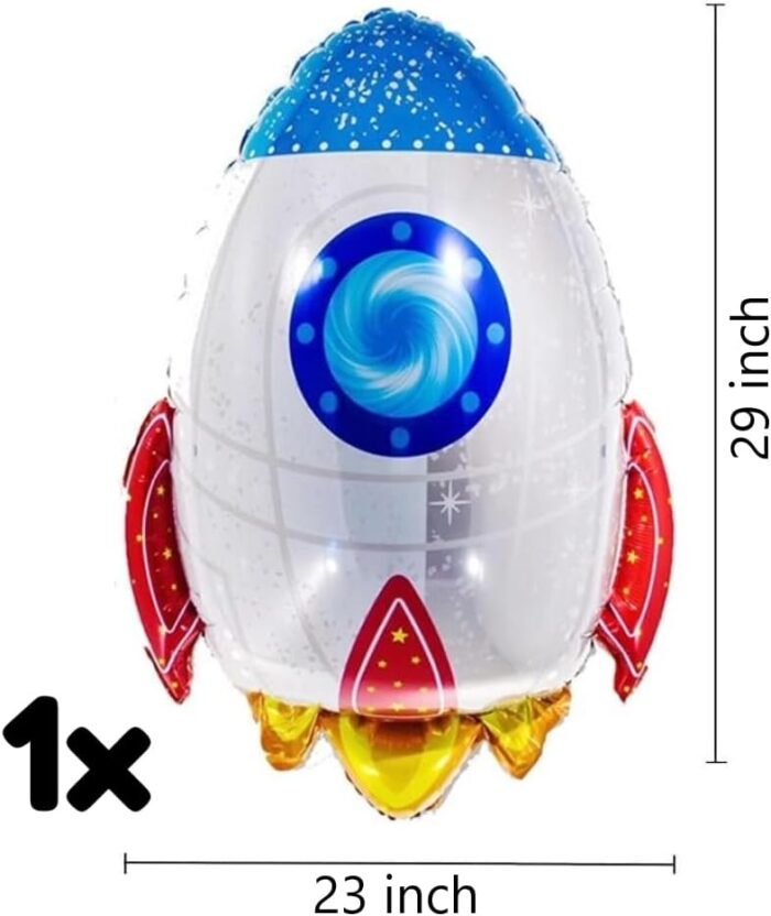 MPS MY PARTY SUPPLIERS®5pcs/set NASA Astronaut Spacecraft Space Rocket Foil Balloon Party Supplies/Outer Space them Balloon Decoration/Rocket Balloon Set - Image 4
