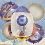 MPS MY PARTY SUPPLIERS®5pcs/set NASA Astronaut Spacecraft Space Rocket Foil Balloon Party Supplies/Outer Space them Balloon Decoration/Rocket Balloon Set