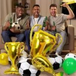 MPS MY PARTY SUPPLIERS® Set of 6 Champion trophy and football foil balloons, Football Shape Foil Balloons for Kids, Sports Theme, Green star balloon, Soccer Balloons, football theme decoration - Image 11