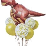 MPS MY PARTY SUPPLIERS® Set of 5 Dinosaur Foil Balloons, Dinosaur Balloons for Dinosaur Theme Birthday Supplies Decorations, Dino Balloon for Birthday Decoration, Dino Theme Party Balloons