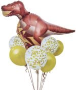 MPS MY PARTY SUPPLIERSĀ® Set of 5 Dinosaur Foil Balloons, Dinosaur Balloons for Dinosaur Theme Birthday Supplies Decorations, Dino Balloon for Birthday Decoration, Dino Theme Party Balloons