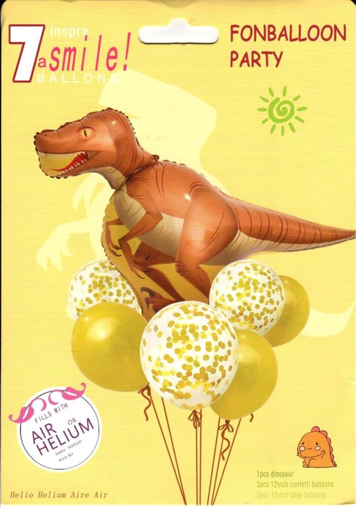 MPS MY PARTY SUPPLIERS® Set of 5 Dinosaur Foil Balloons, Dinosaur Balloons for Dinosaur Theme Birthday Supplies Decorations, Dino Balloon for Birthday Decoration, Dino Theme Party Balloons - Image 3