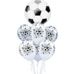 MPS MY PARTY SUPPLIERS®7 pcs football balloon Set Soccer Balloons, Football Party Supplies Balloons for Birthday Decoration Football and Star Balloon Set, Football Fan Balloon