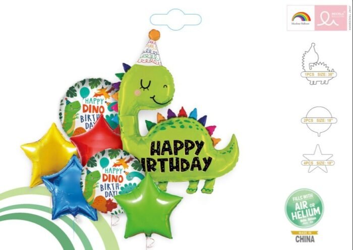 MPS MY PARTY SUPPLIERS® Set of 7 Dinosaur Foil Balloons, Dinosaur Balloons for Dinosaur Theme Birthday Supplies Decorations, Dino Balloon for Birthday Decoration, Dino Theme Party Balloons - Image 2