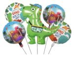 Jungle Dino-Mite Balloon Bouquet, Simple Roar Some Dinosaur Balloon, Jungle theme Balloon, Dinosaur theme balloon Decoration, Set of 5 Dino Balloon