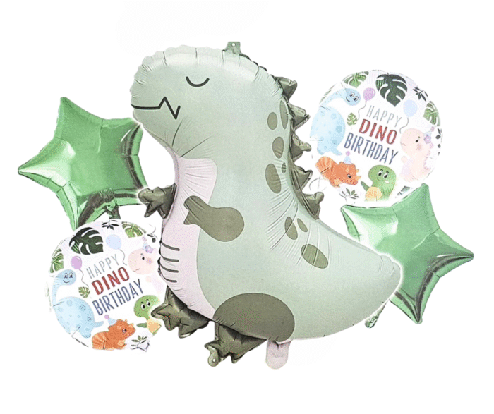 MPS MY PARTY SUPPLIERS® Set of 5 Dinosaur Foil Balloons, Dinosaur Balloons for Dinosaur Theme Birthday Supplies Decorations, Dino Balloon for Birthday Decoration, Dino Theme Party Balloons - Image 1