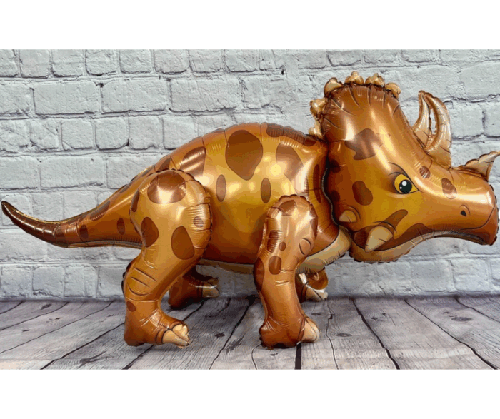 MPS My Party Suppliers 1pc 39.4*17.7*14.6inch Self standing Dinosaur foil balloon, Dinosaur Balloons, cute animal balloons, jungle theme, blue golden balloons, Dinosaur shape balloons, animal theme - Image 4