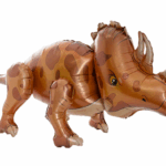 MPS My Party Suppliers 1pc 39.4*17.7*14.6inch Self standing Dinosaur foil balloon, Dinosaur Balloons, cute animal balloons, jungle theme, blue golden balloons, Dinosaur shape balloons, animal theme