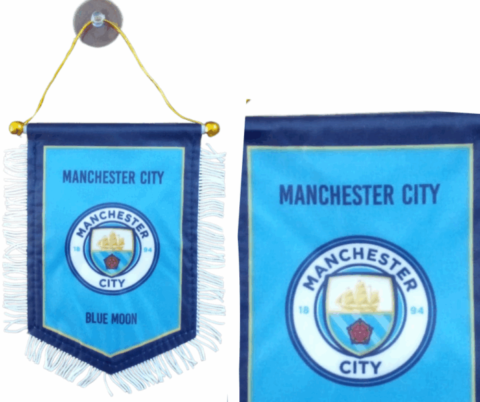 MPS MY PARTY SUPPLIERS® 1pc, 30cm football flag, football flag for wall, room decoration, flags in football, blue white red soccer flags, random design and random color - Image 5