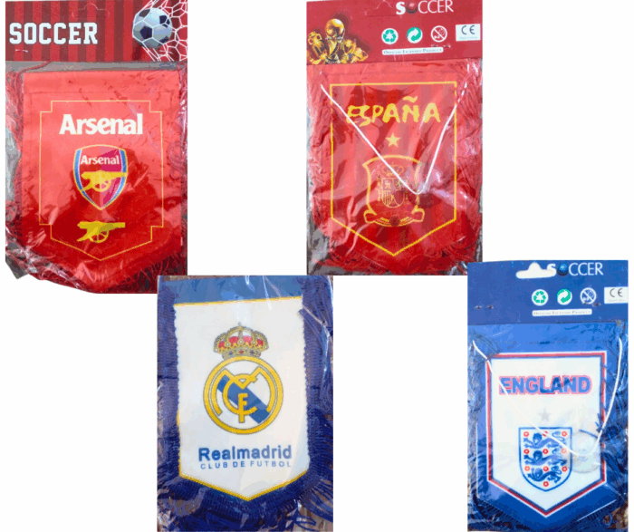 MPS MY PARTY SUPPLIERS® 1pc, 30cm football flag, football flag for wall, room decoration, flags in football, blue white red soccer flags, random design and random color - Image 10