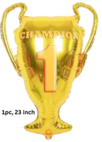 MPS MY PARTY SUPPLIERS® Set of 6 Champion trophy and football foil balloons, Football Shape Foil Balloons for Kids, Sports Theme, Green star balloon, Soccer Balloons, football theme decoration - Image 5