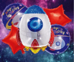 MPS MY PARTY SUPPLIERS®Set of 5 Rocket theme birthday Foil Balloon, Space Theme Birthday Decoration, Solar System Planet Balloons Galaxy Astronaut Theme Decor, space theme foil balloon rocket - Image 5