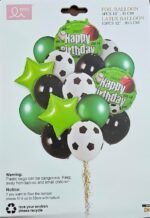 MPS MY PARTY SUPPLIERS® Set of 16 football foil balloons, Football Shape Foil Balloons for Kids Sports Themed Birthday Decor Goal theme Green star balloons Black latex balloons (green-black) - Image 6