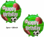 MPS MY PARTY SUPPLIERS® Set of 16 football foil balloons, Football Shape Foil Balloons for Kids Sports Themed Birthday Decor Goal theme Green star balloons Black latex balloons (green-black) - Image 4