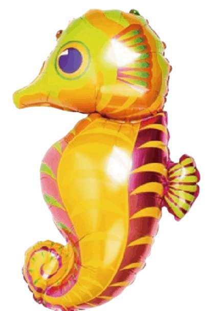 MPS MY PARTY SUPPLIERSĀ® 1pc Seahorse Foil Balloon, Water Animals Balloons Ocean Foil Balloons, Sea horse Animal Balloon for Children Under The Sea Themed Party Decorations