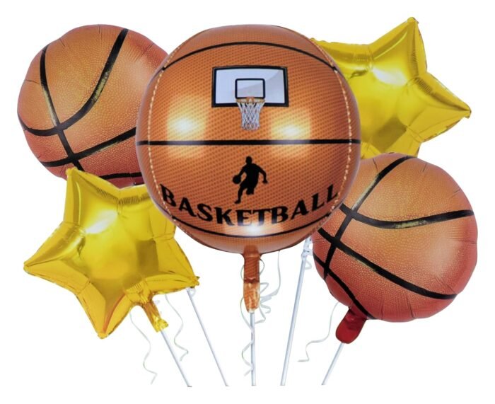 MPS MY PARTY SUPPLIERS® Basketball Balloon Bouquet | Sports Birthday Party Decorations | Basketball Party Supplies, Sports theme decoration, Basketball Balloons, Basket Ball theem Balloons - Image 1