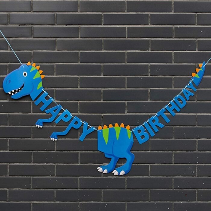 MPS MY PARTY SUPPLIERS® 1pc Birthday Banner, Dinosaur Party Supplies Decorations, Dinosaur Bunting Flag Garland for Kids Birthday Party, jungle Theme Birthday party, Birthday Hanging decoration ideas - Image 5