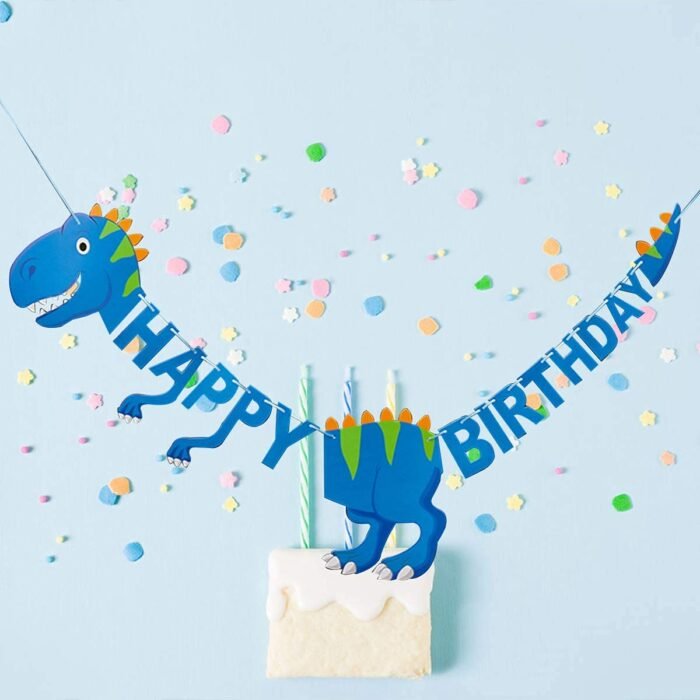 MPS MY PARTY SUPPLIERS® 1pc Birthday Banner, Dinosaur Party Supplies Decorations, Dinosaur Bunting Flag Garland for Kids Birthday Party, jungle Theme Birthday party, Birthday Hanging decoration ideas - Image 6