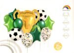 MPS MY PARTY SUPPLIERS® Set of 6 Champion trophy and football foil balloons, Football Shape Foil Balloons for Kids, Sports Theme, Green star balloon, Soccer Balloons, football theme decoration - Image 3