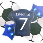 MPS MY PARTY SUPPLIERS® 5 pcs football balloon Set Soccer Balloons with Jersey, Football Party Supplies Balloons for Birthday Decoration Football and Star Balloon Set, Football Fan Balloon