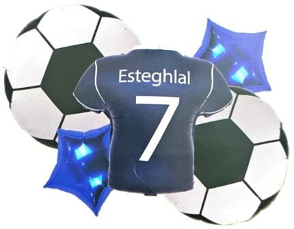 MPS MY PARTY SUPPLIERS® 5 pcs football balloon Set Soccer Balloons with Jersey, Football Party Supplies Balloons for Birthday Decoration Football and Star Balloon Set, Football Fan Balloon