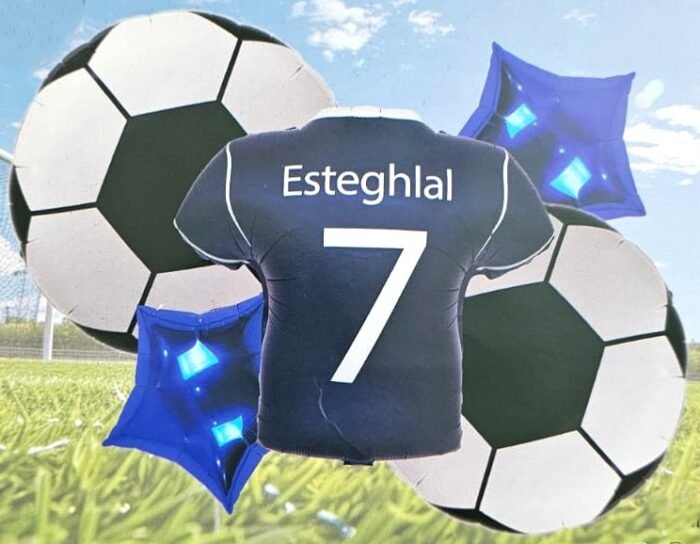 MPS MY PARTY SUPPLIERS® 5 pcs football balloon Set Soccer Balloons with Jersey, Football Party Supplies Balloons for Birthday Decoration Football and Star Balloon Set, Football Fan Balloon - Image 3