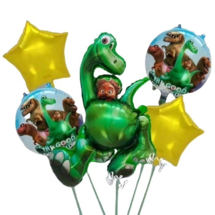 MPS MY PARTY SUPPLIERS® Set of 5 Dinosaur Foil Balloons, Dinosaur Balloons for Dinosaur Theme Birthday Supplies Decorations, Dino Balloon for Birthday Decoration, Dino Theme Party Balloons - Image 1