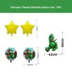 MPS MY PARTY SUPPLIERSĀ® Set of 5 Dinosaur Foil Balloons, Dinosaur Balloons for Dinosaur Theme Birthday Supplies Decorations, Dino Balloon for Birthday Decoration, Dino Theme Party Balloons - Image 3