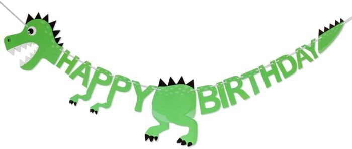 MPS MY PARTY SUPPLIERS®  1pc Birthday Banner, Dinosaur Party Supplies Decorations, Dinosaur Bunting Flag Garland for Kids Birthday Party, jungle Theme Birthday party, Birthday Hanging decoration ideas - Image 1