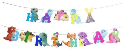 MPS MY PARTY SUPPLIERS® 1pc Birthday Banner, Dinosaur Party Supplies Decorations, Dinosaur Bunting Flag Garland for Kids Birthday Party, jungle Theme Birthday party, Birthday Hanging decoration ideas