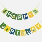 MPS MY PARTY SUPPLIERS®1pc Birthday letter Banner, Dinosaur Birthday Banner, jungle Theme Birthday party, Birthday paper Garland, Dinosaur Bunting Flag Garland for Kids Birthday Party