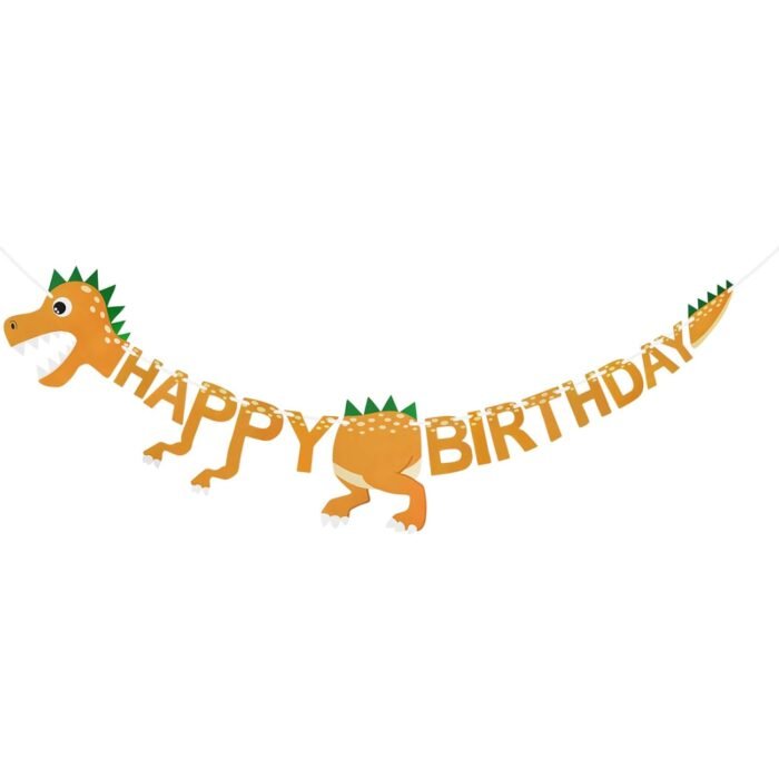 MPS MY PARTY SUPPLIERS®  1pc Birthday Banner, Dinosaur Party Supplies Decorations, Dinosaur Bunting Flag Garland for Kids Birthday Party, jungle Theme Birthday party, Birthday Hanging decoration ideas - Image 3
