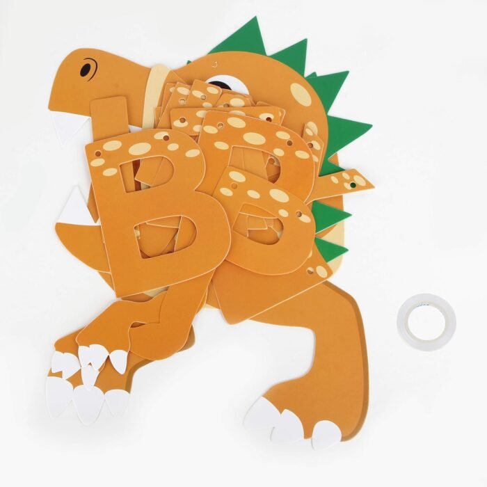 MPS MY PARTY SUPPLIERS®  1pc Birthday Banner, Dinosaur Party Supplies Decorations, Dinosaur Bunting Flag Garland for Kids Birthday Party, jungle Theme Birthday party, Birthday Hanging decoration ideas - Image 4