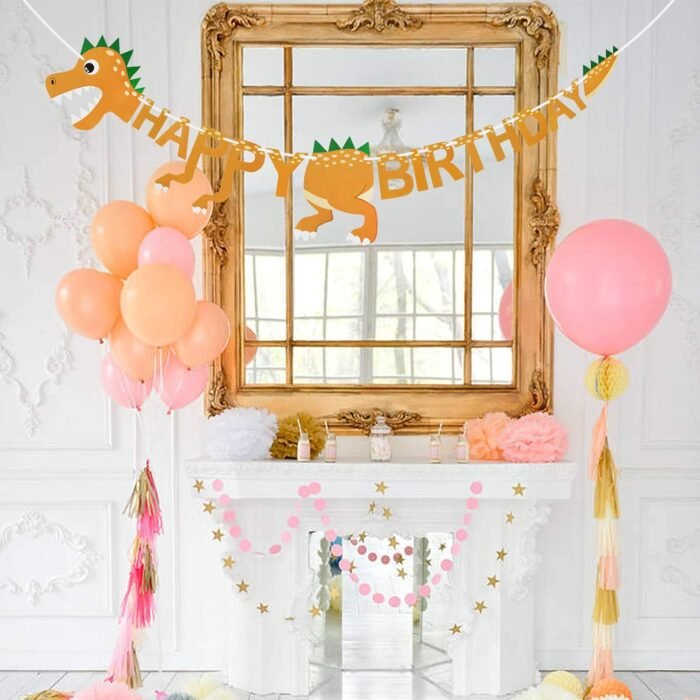 MPS MY PARTY SUPPLIERS®  1pc Birthday Banner, Dinosaur Party Supplies Decorations, Dinosaur Bunting Flag Garland for Kids Birthday Party, jungle Theme Birthday party, Birthday Hanging decoration ideas - Image 6